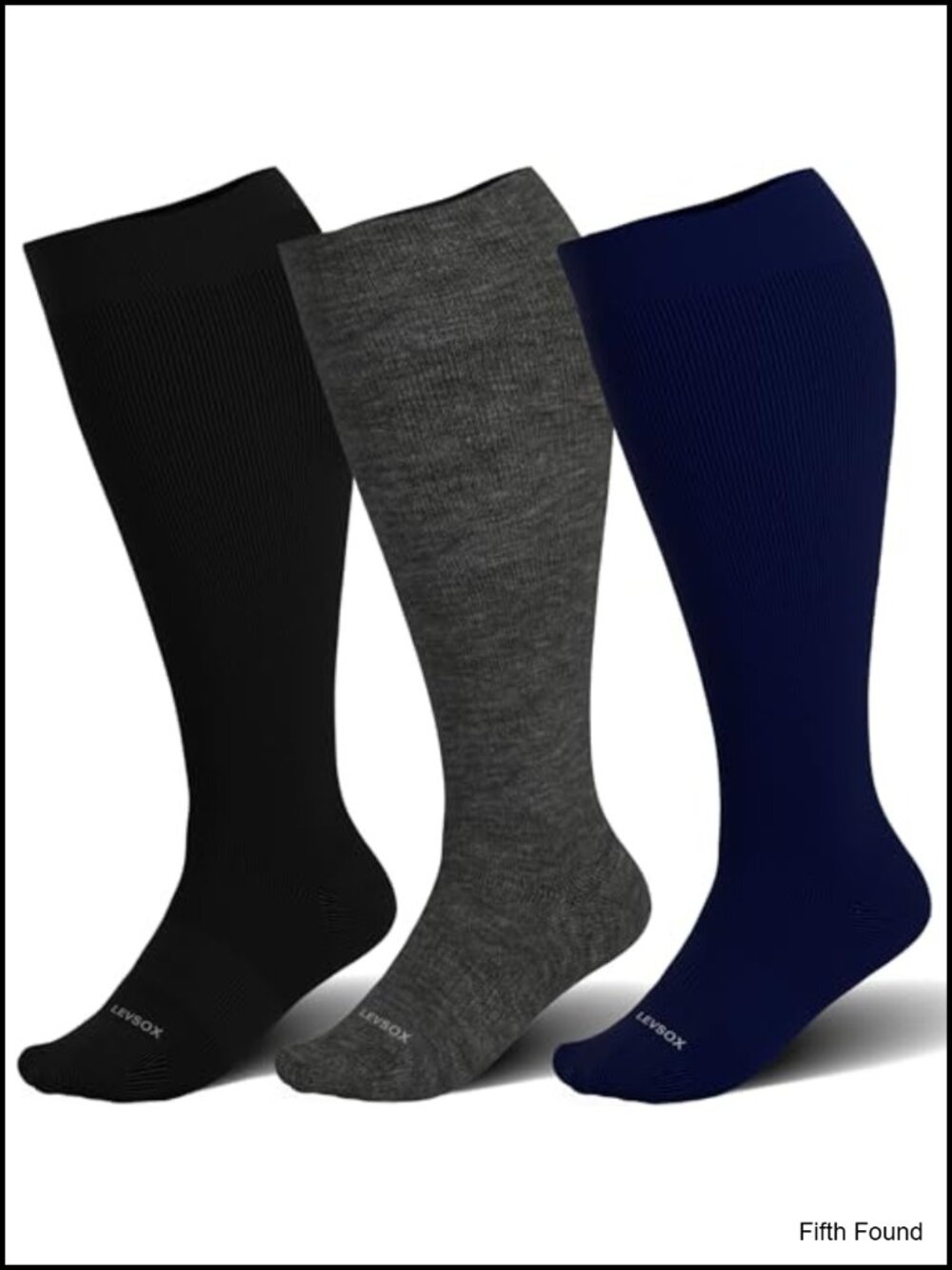 Wide Calf Compression Socks 15-20mmHg Knee High Support Stockings 3 Pair